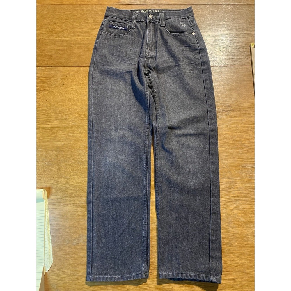 US Polo Assn Boys Jeans Youth Size 12 Straight Fit Dark Wash Denim Embroidered‎
